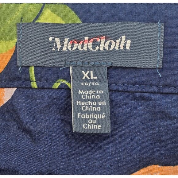 NWT Women's - Modcloth Navy Blue Practice What You Peach Peplum Tank, Size XL - Picture 6 of 9